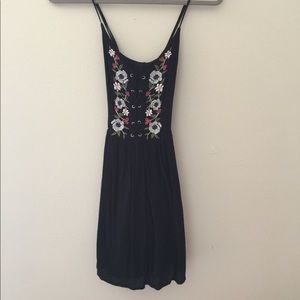 Navy blue sleeveless dress